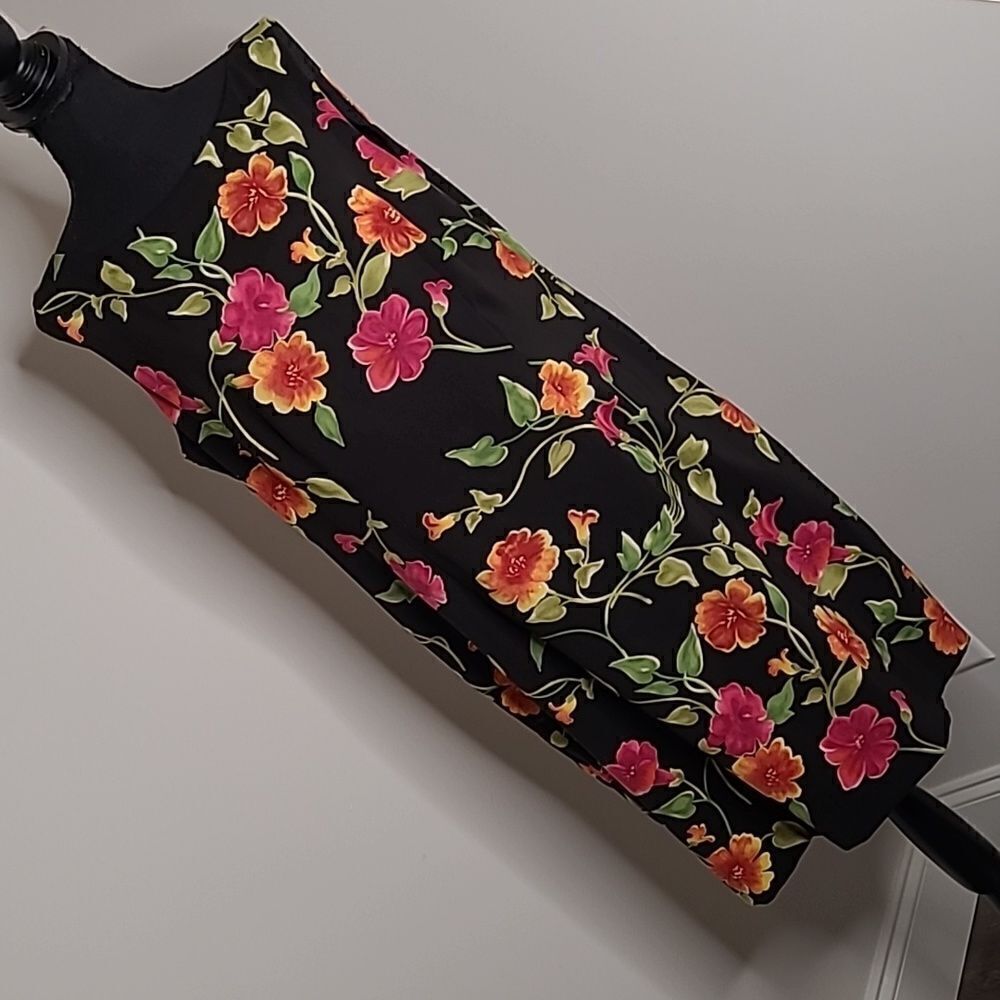 Jessica Howard sz 14 dress, black with colorful florals